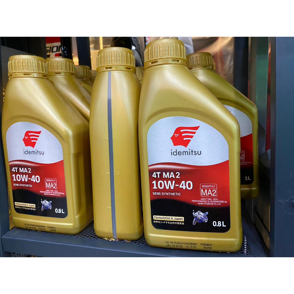 น้ำมันเครื่อง IDEMITSU 4T MA2 SAE 10W-40 SEMI SYNTHETIC 0.8ลิตร 1ลิตร อิเดมิตสึ น้ำมันเครื่องกึ่งสังเคราะห์