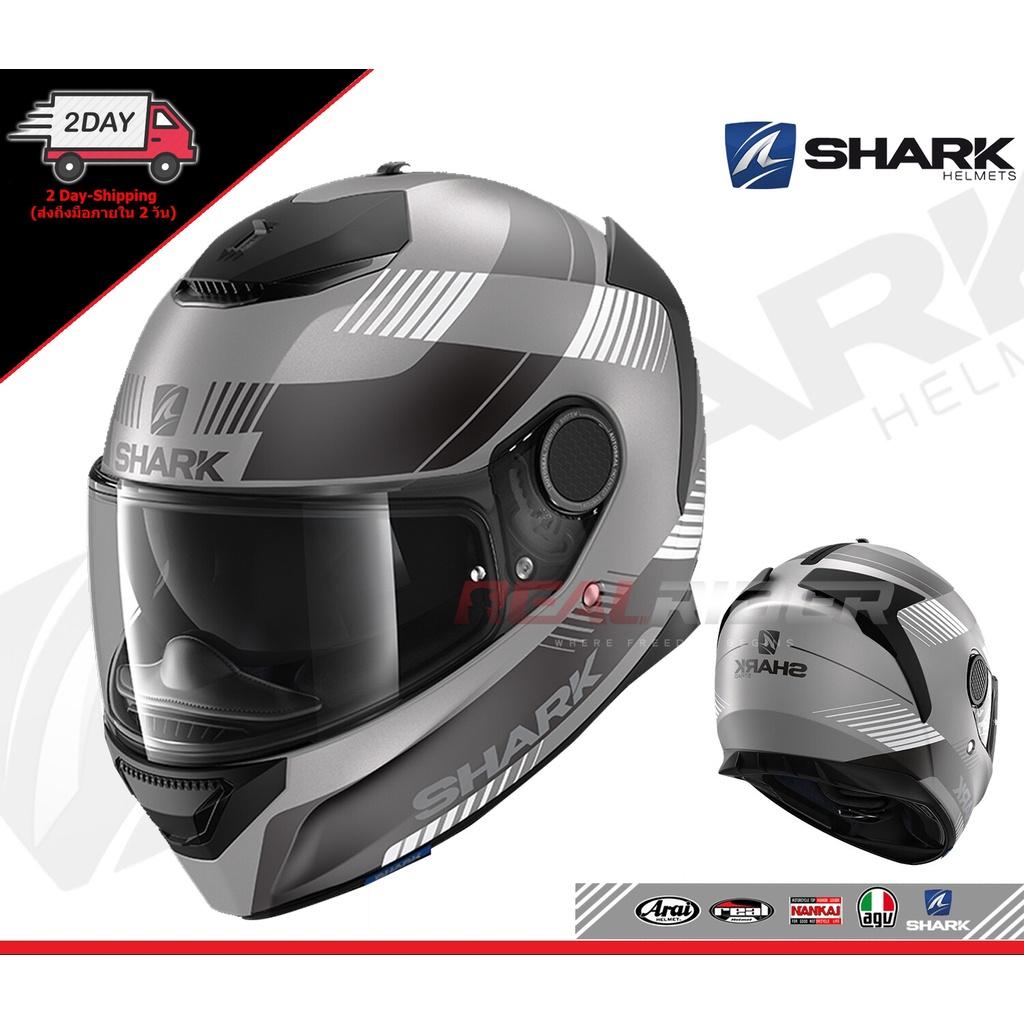 หมวกกันน็อค SHARK SPARTAN STRAD MAT  ANTHRACITE BLACK SILVER *สอบถามก่อนซือ
