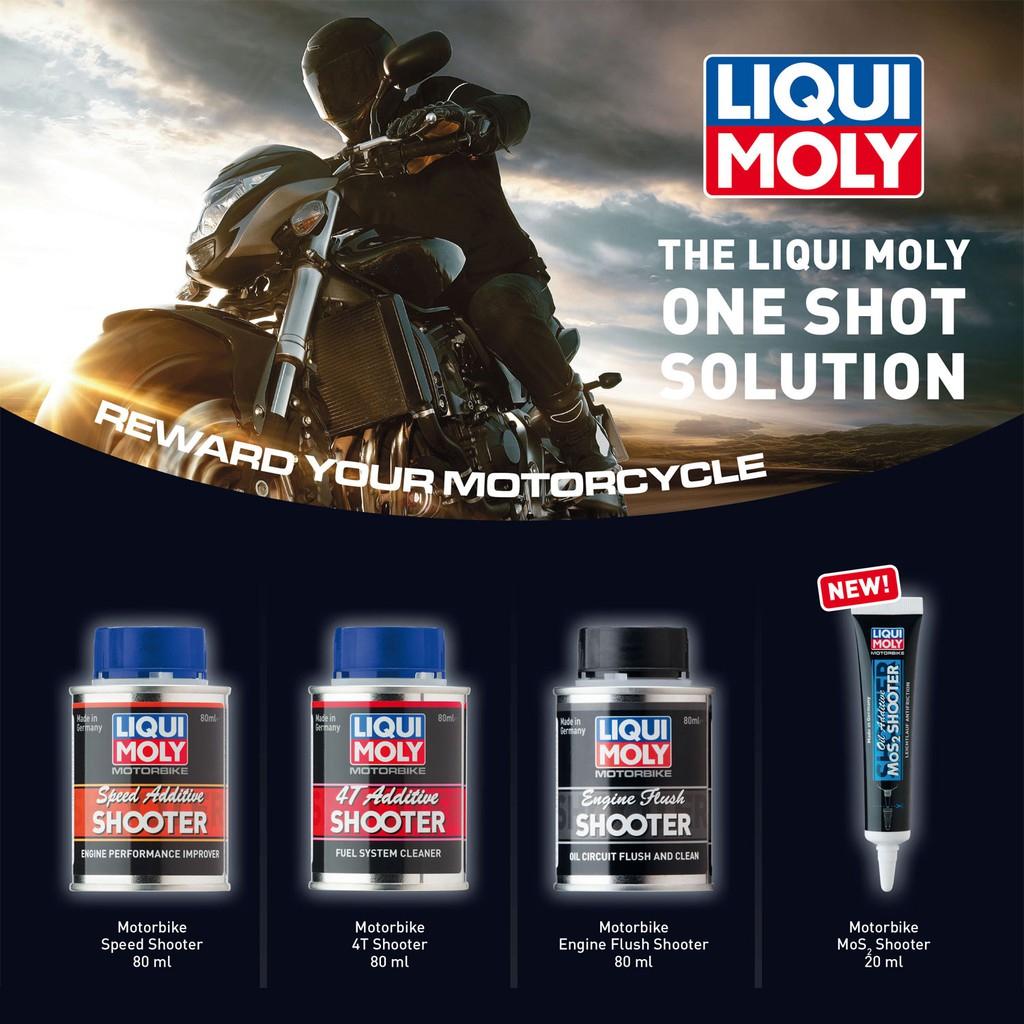 น้ำยาล้างหัวฉีด  LIQUI MOLY MOTORBIKE 4T SHOOTER ขนาด 80 มิลลิลิตร ใช้ได้ทั้งระบบคารืบูเรเตอร์ และ หัวฉีด