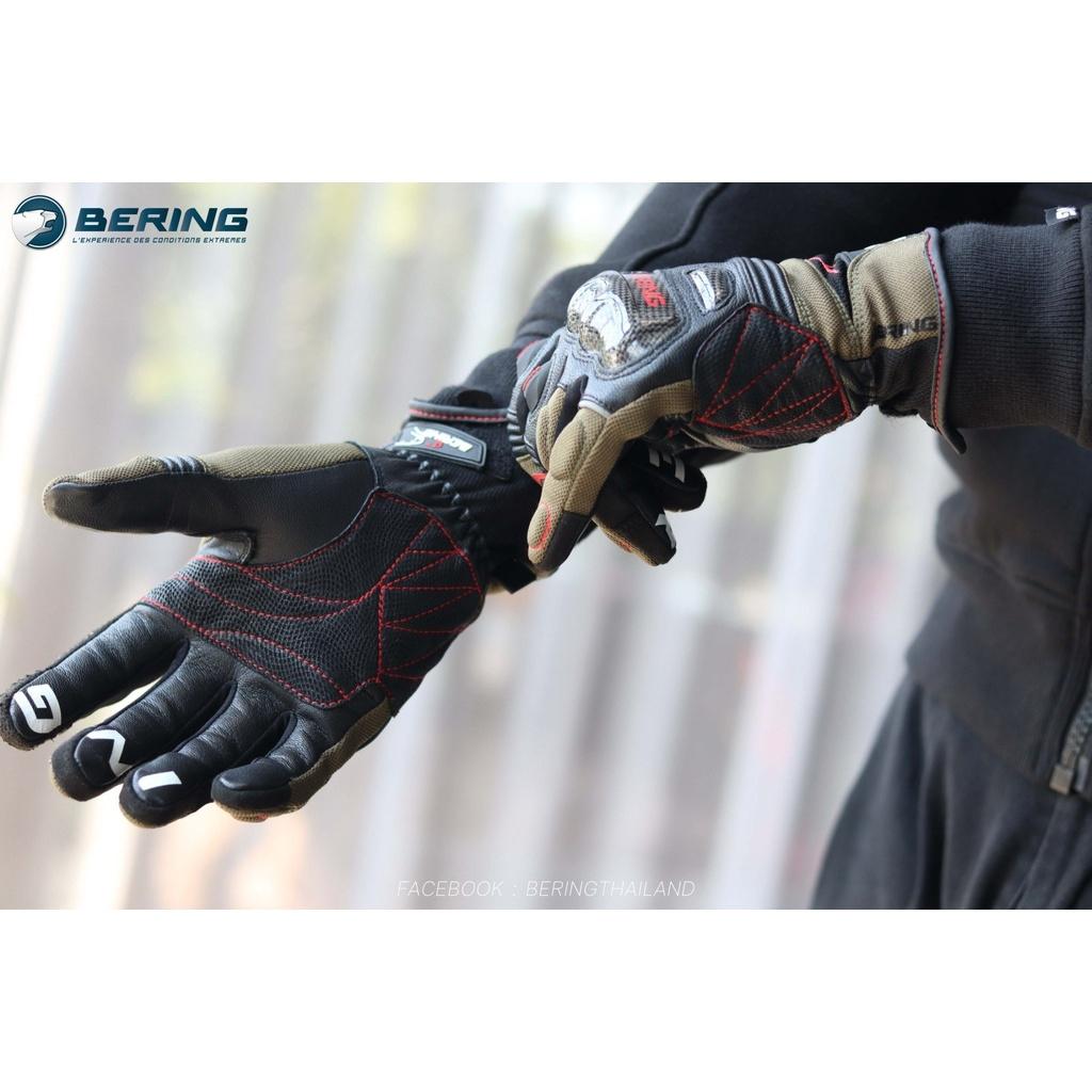 38.ถุงมือหนังแพะผสมผ้า รุ่น Cortex แบรนด์ Bering การ์ดสนับ Carbon สามารถกดโทรศัพท์ได้