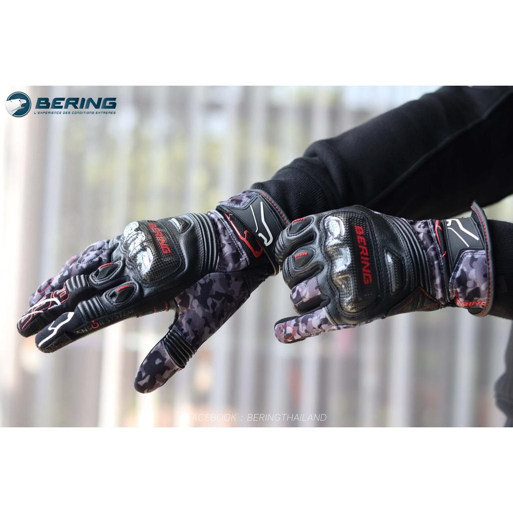 38.ถุงมือหนังแพะผสมผ้า รุ่น Cortex แบรนด์ Bering การ์ดสนับ Carbon สามารถกดโทรศัพท์ได้