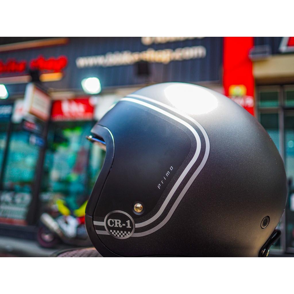 NEW2022 หมวกกันน็อค ครึ่งใบ ทรงวินเทจ ID รุ่นCR-1 มีแว่น CUSTOM / CAFE RACER / PRIMO
