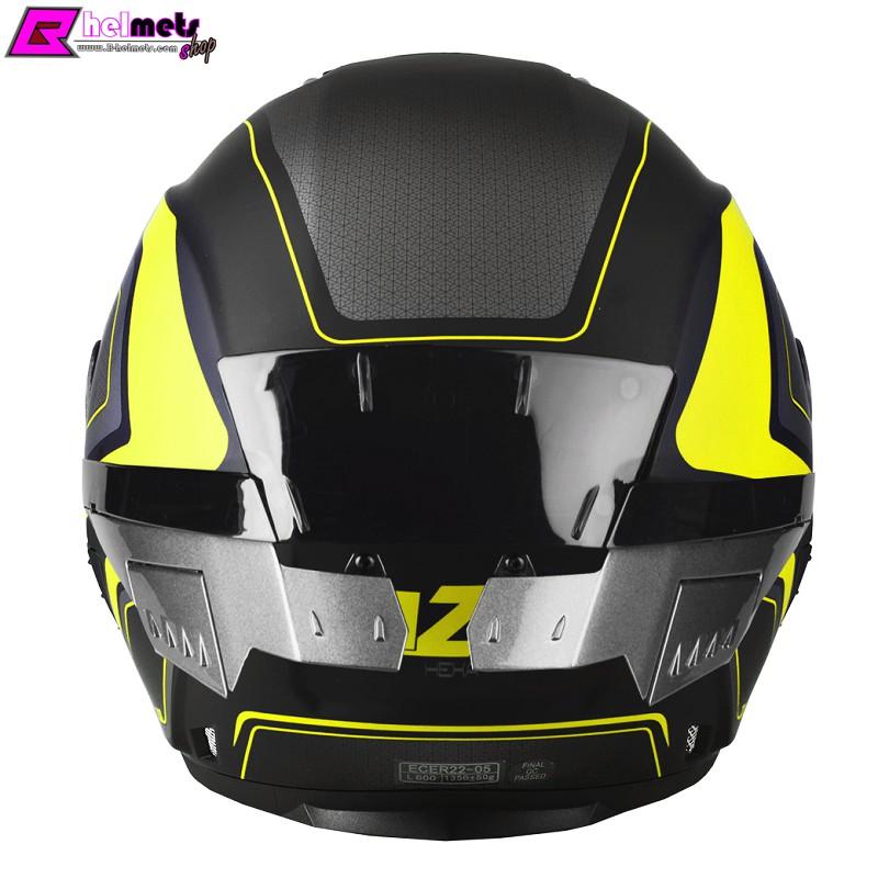 ##หมวกกันน็อค Tango-SR - HEXA Black-Yellow Fluo-Grey-Matt (Spoiler)