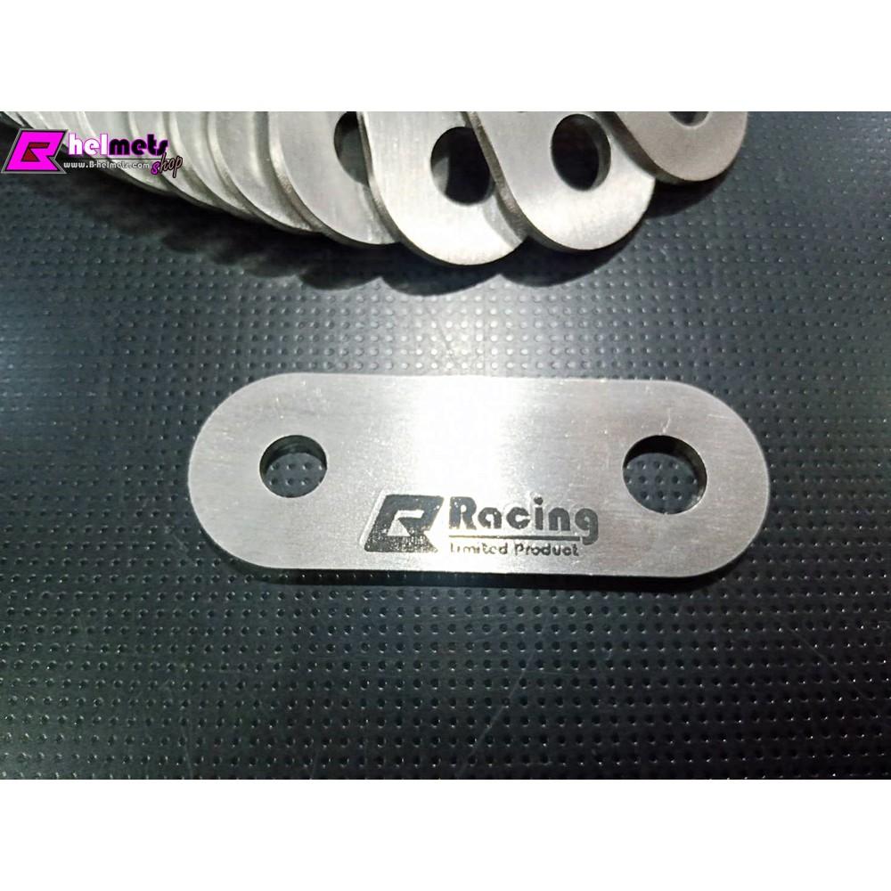 เพลทยึดปลายท่อ #Bracing สแตนเลส304แท้💯%  หนา3mm.เต็ม  ยาว7cm. รูยึด M10 ใส่กับรถ125-1000 cc.ขายึดปลายท่อ