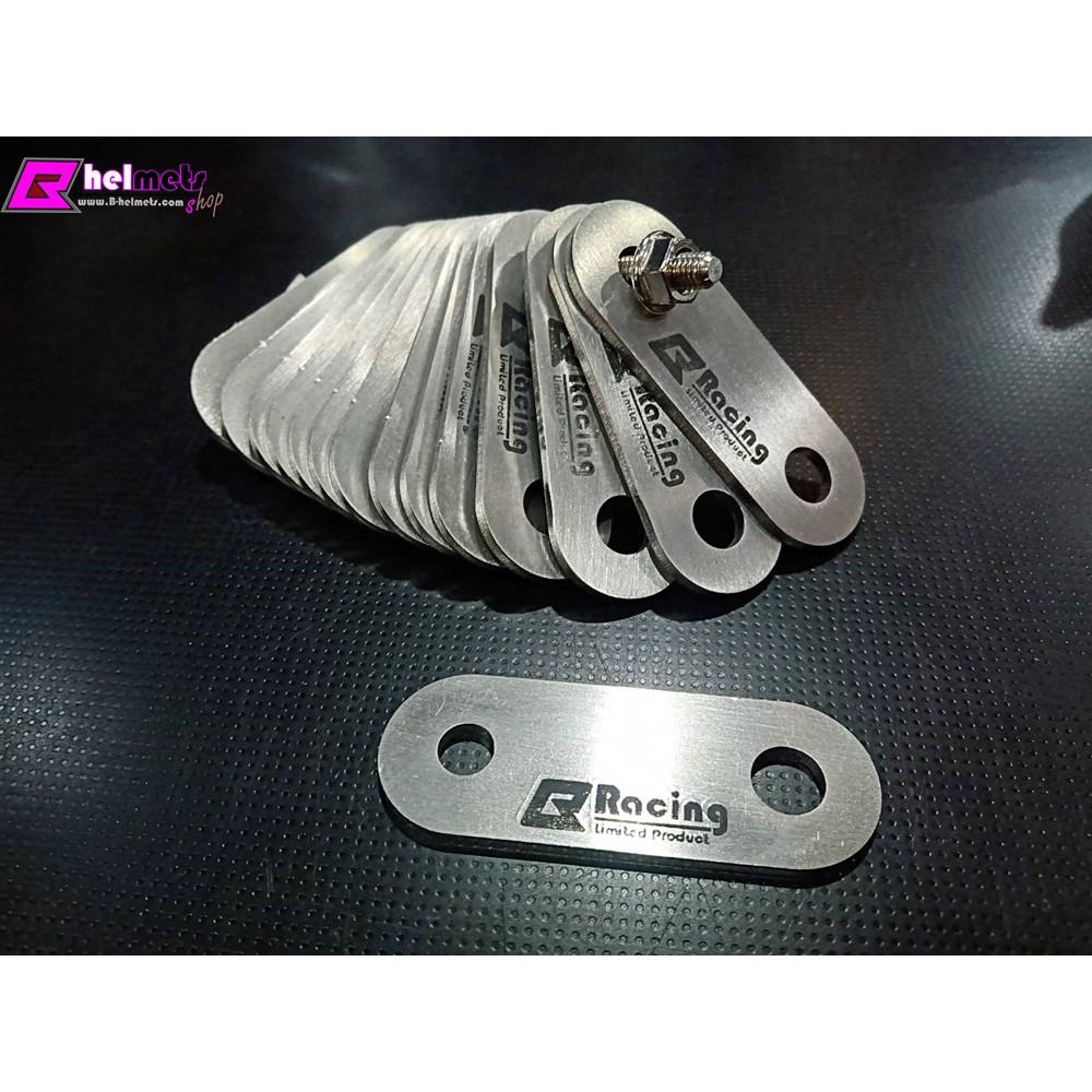 เพลทยึดปลายท่อ #Bracing สแตนเลส304แท้💯%  หนา3mm.เต็ม  ยาว7cm. รูยึด M10 ใส่กับรถ125-1000 cc.ขายึดปลายท่อ