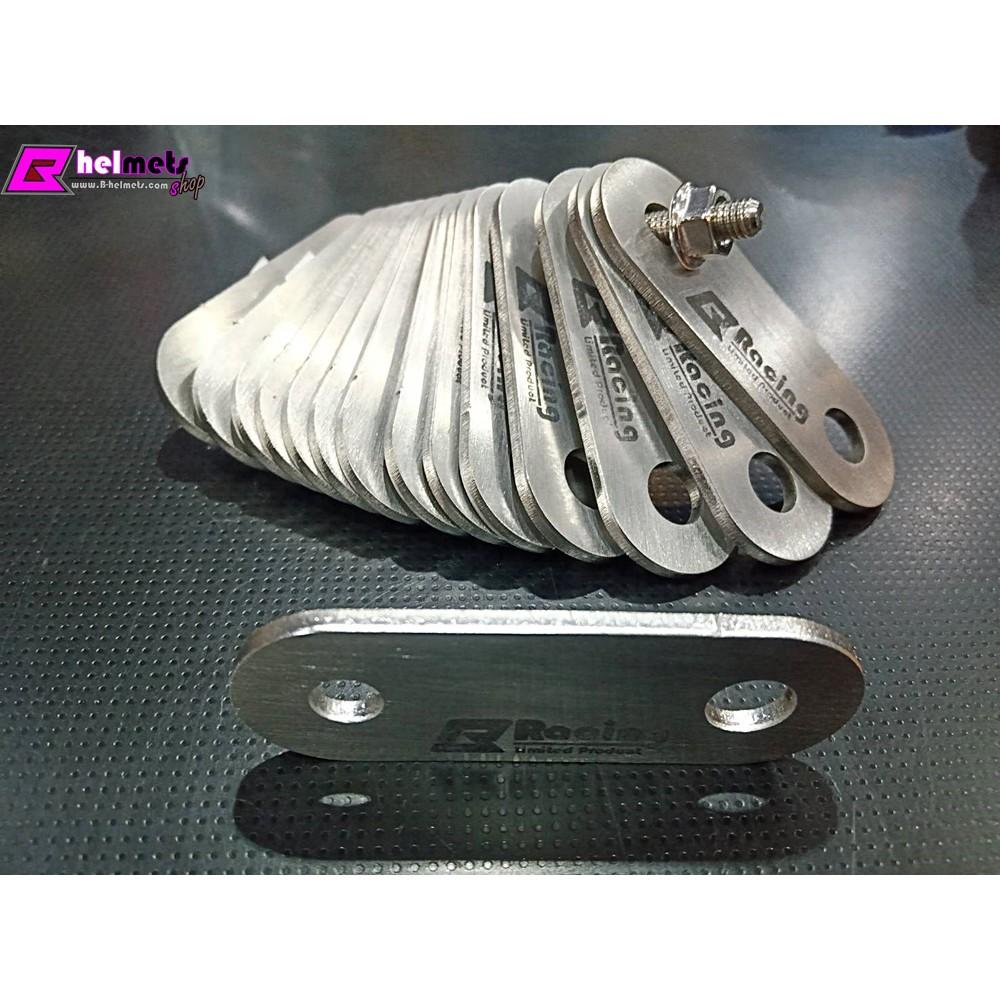 เพลทยึดปลายท่อ #Bracing สแตนเลส304แท้💯%  หนา3mm.เต็ม  ยาว7cm. รูยึด M10 ใส่กับรถ125-1000 cc.ขายึดปลายท่อ