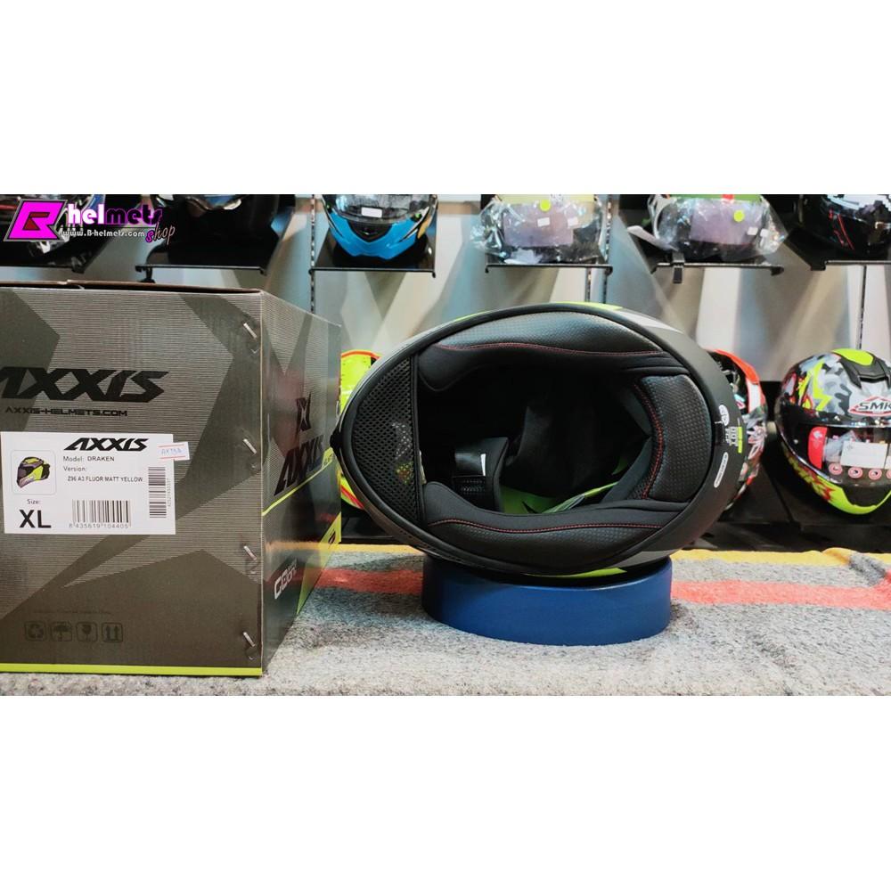 25.หมวกกันน็อค เต็มใบ Axxis รุ่น Draken 296 Matt Yellow มีสินค้าพร้อมจัดส่ง