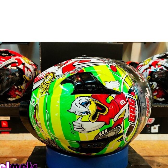 40.หมวกกันน็อค คร่ึงใบ BRG รุ่นBR-20 ลายDUCK CHAMPION GLOSS Green แว่น 2ชั้น