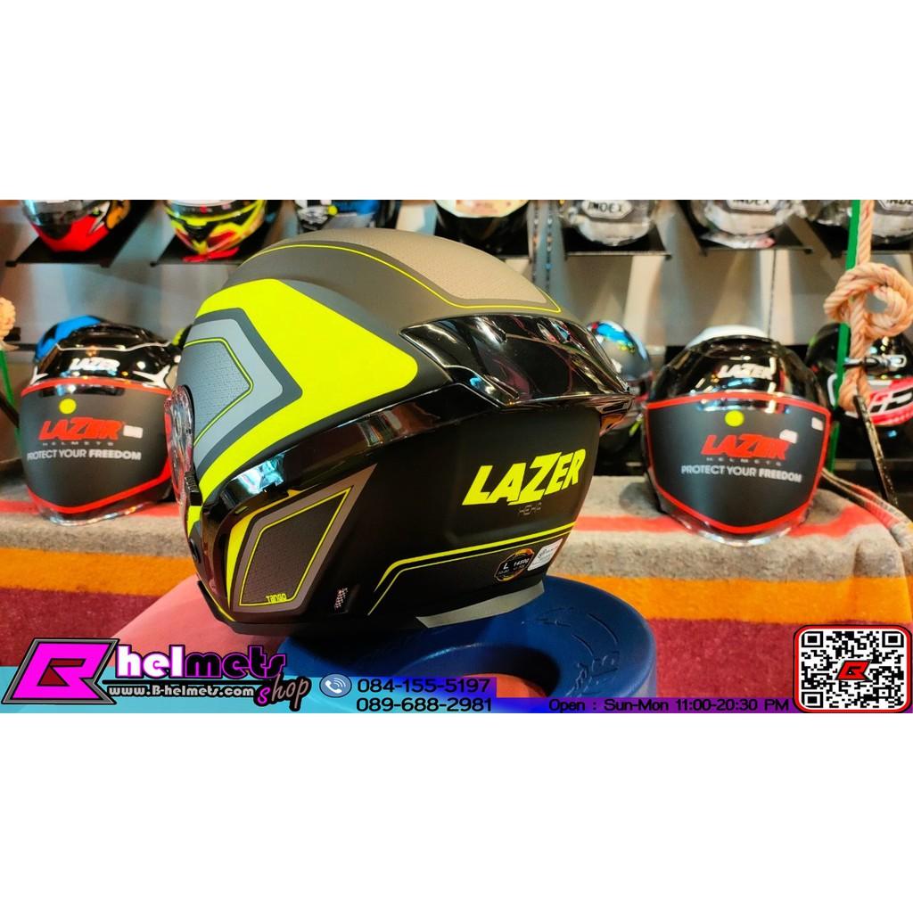#หมวกกันน็อค Lazer Tango-SR Black-Yellow Fluo-Grey-Matt (Spoiler) สินค้าบางใบ อาจจะมีตำหนิเล็กน้อย เพราะเป็นสินค้าลดราคา