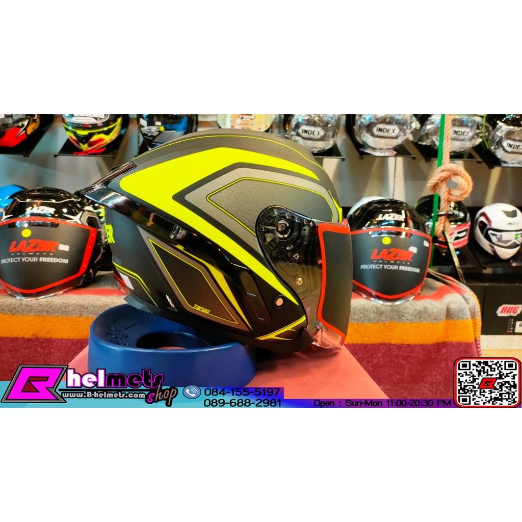 #หมวกกันน็อค Lazer Tango-SR Black-Yellow Fluo-Grey-Matt (Spoiler) สินค้าบางใบ อาจจะมีตำหนิเล็กน้อย เพราะเป็นสินค้าลดราคา