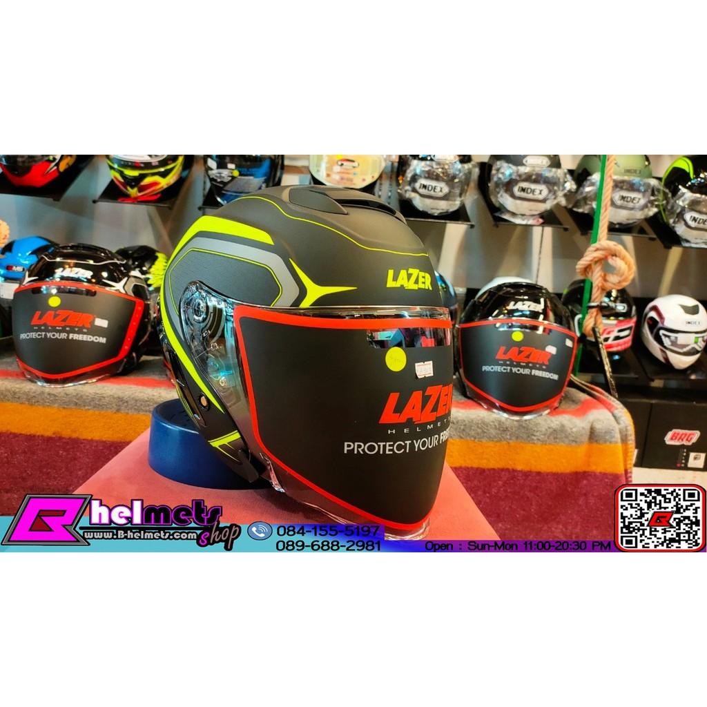 #หมวกกันน็อค Lazer Tango-SR Black-Yellow Fluo-Grey-Matt (Spoiler) สินค้าบางใบ อาจจะมีตำหนิเล็กน้อย เพราะเป็นสินค้าลดราคา