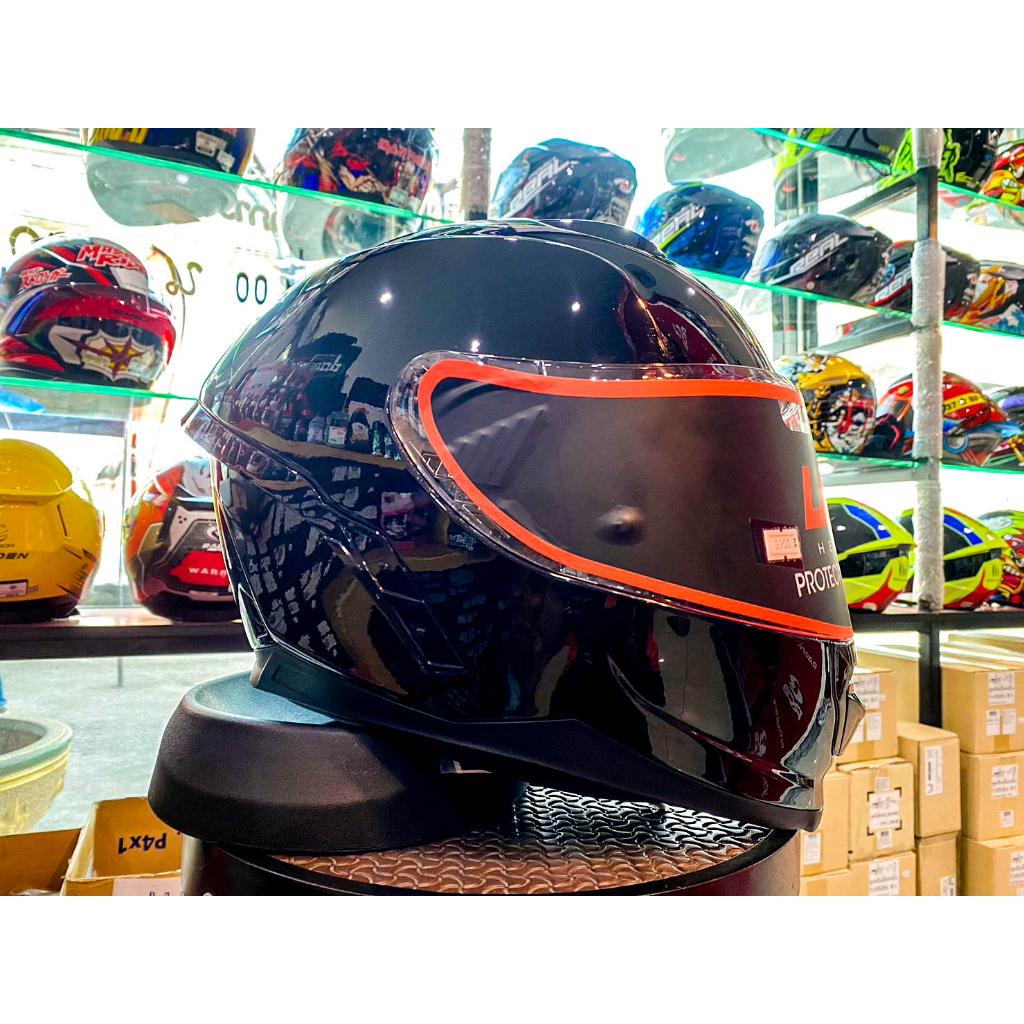 31.หมวกกันน็อค เต็มใบ LAZER RAFALE-S - สีพื้น Black-ดำเงา
