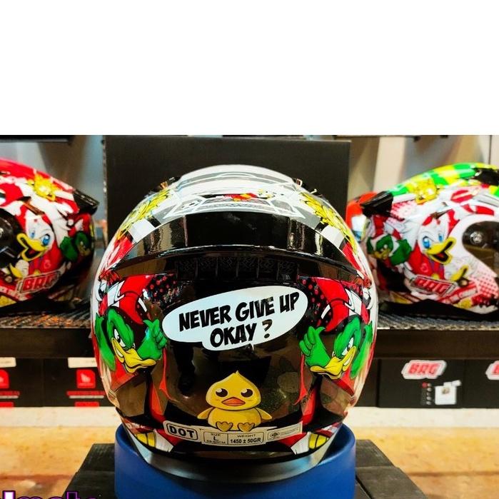 40.หมวกกันน็อค ครึ่งใบ BRG รุ่นBR-20 ลายDUCK CHAMPION GLOSS แว่น 2ชั้น