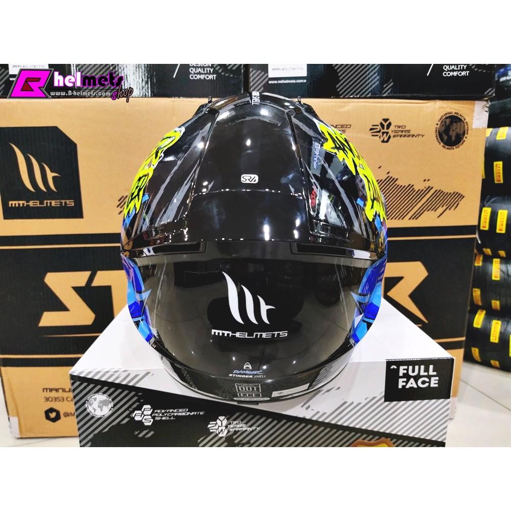 #หมวกกันน็อค MT STINGER DANGER GLOSS BLUE New!! [เงา]