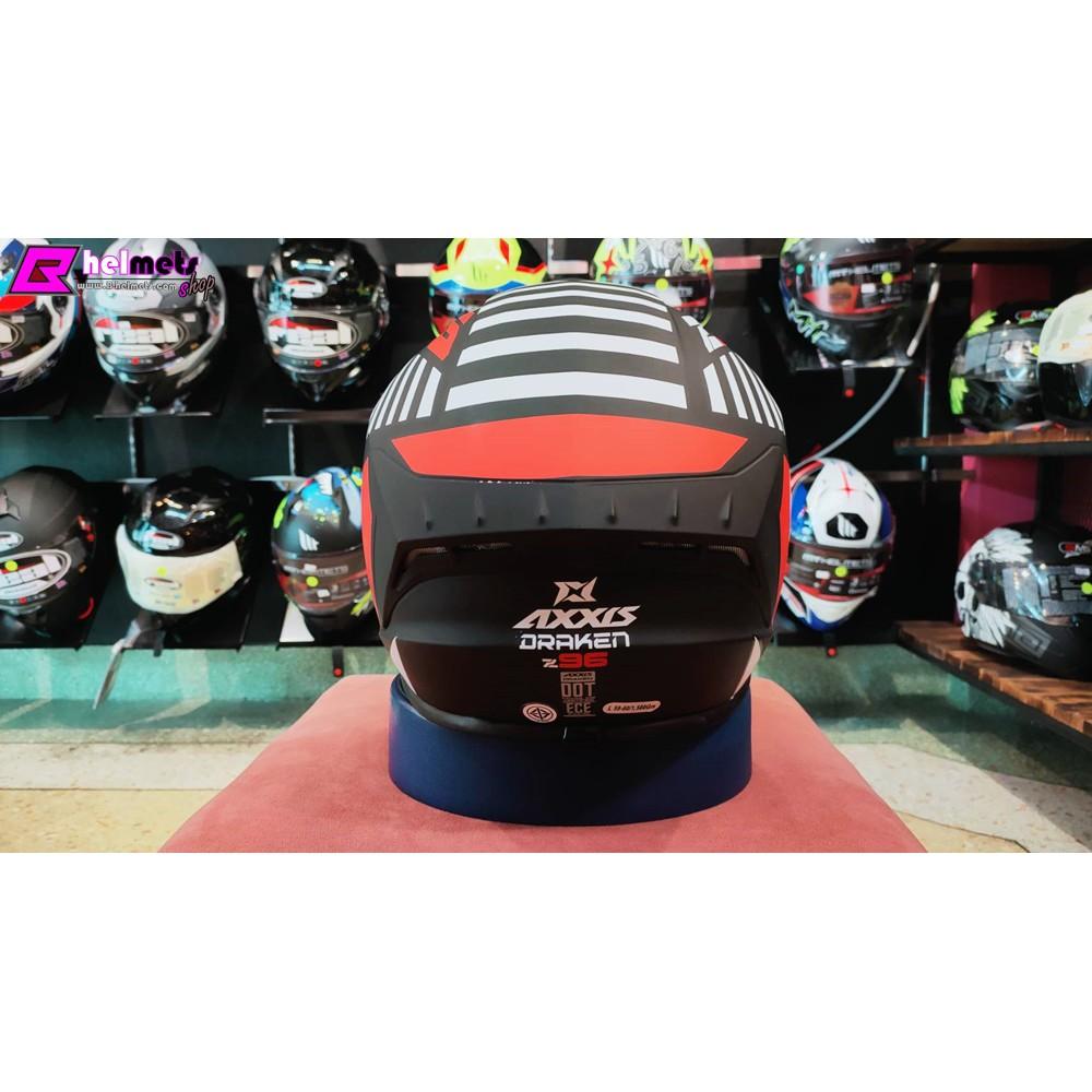25.หมวกกันน็อค เต็มใบ Axxis รุ่น Draken 296 matt Red มีสินค้าพร้อมส่ง