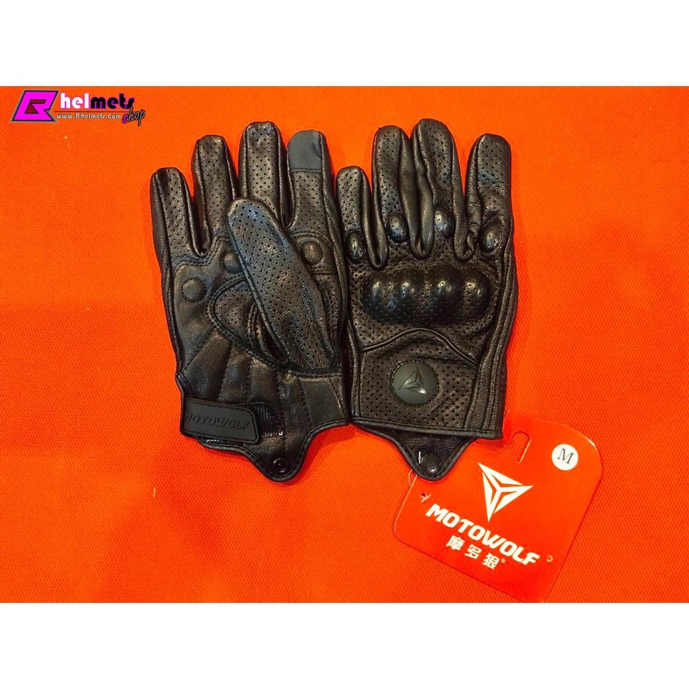 12. #ถุงมือหนัง/ระบายอากาศงาน MOTOWOLF *