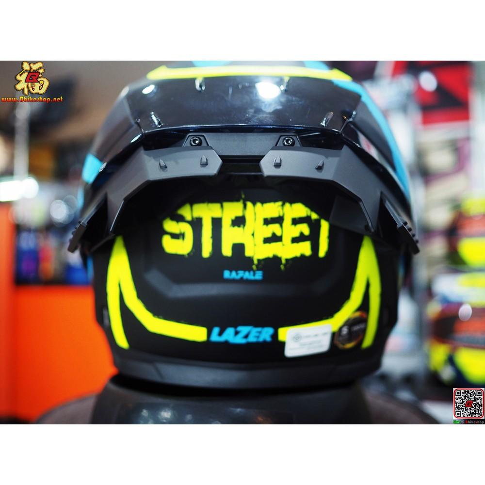 31.หมวกกันน็อค เต็มใบ LAZER RAFALE-S - STREET Black-Blue-Yellow Fluo-Matt "แถมสปอยเลอร์"