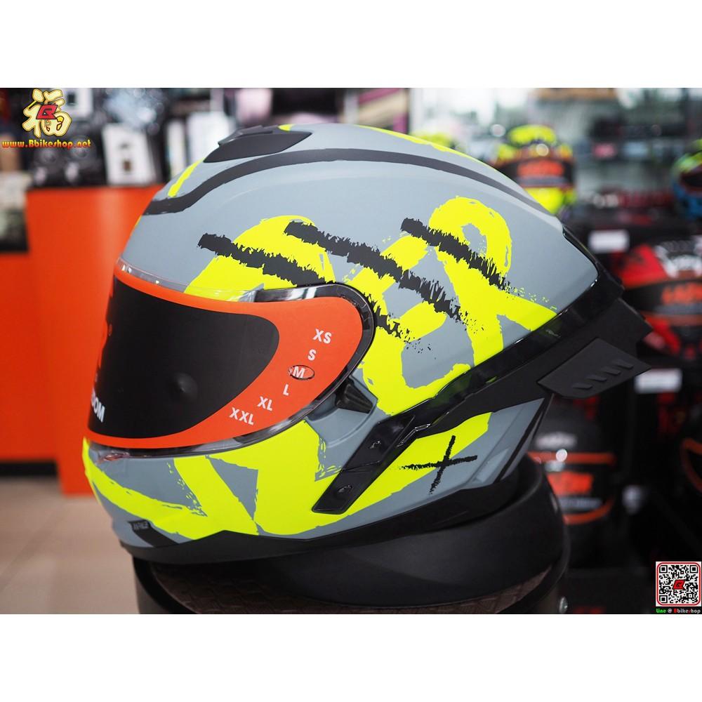 31.หมวกกันน็อค เต็มใบ LAZER RAFALE-S - STREET Titan Grey-Yellow Fluo-Matt "แถมสปอยเลอร์" เทาเหลือง