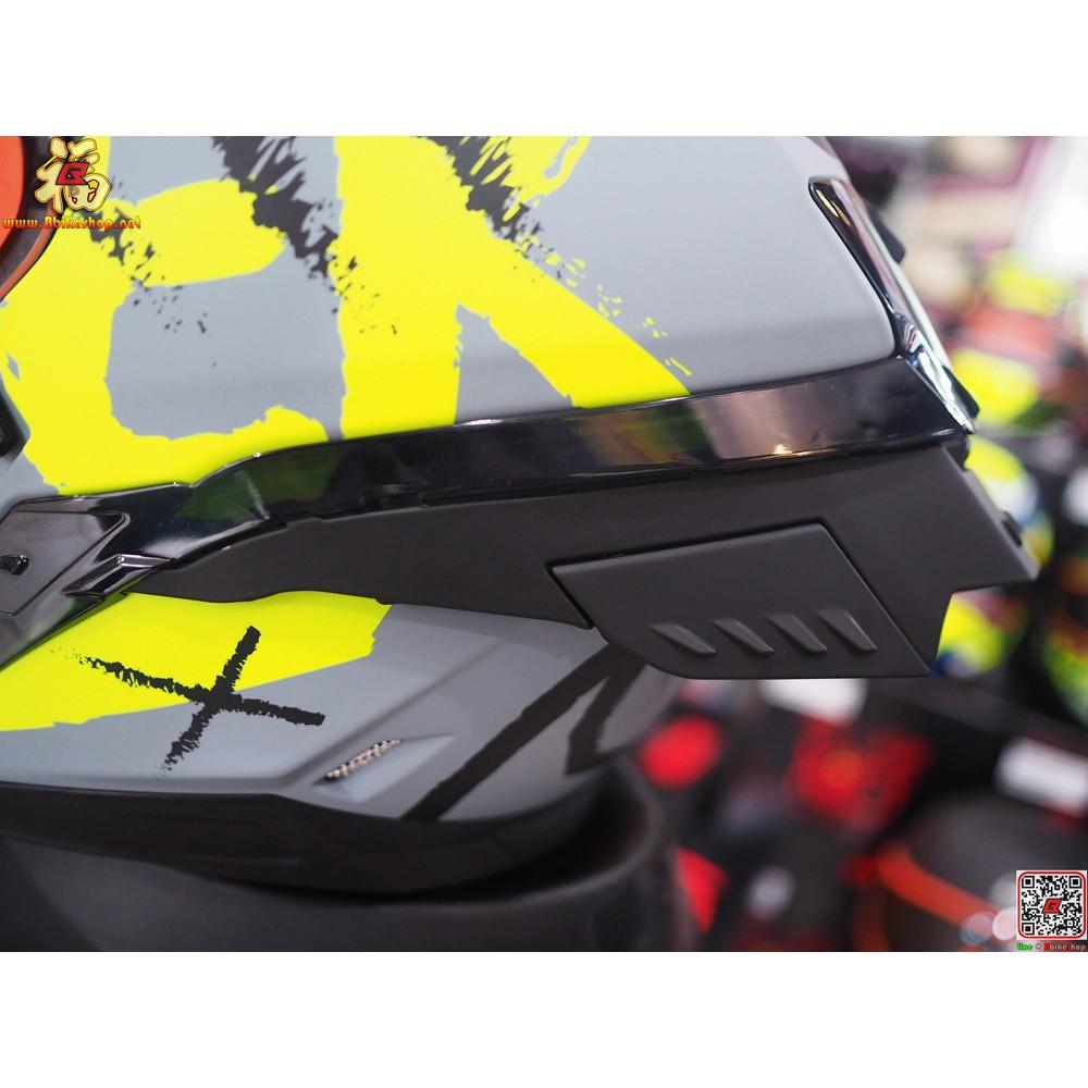 31.หมวกกันน็อค เต็มใบ LAZER RAFALE-S - STREET Titan Grey-Yellow Fluo-Matt "แถมสปอยเลอร์" เทาเหลือง
