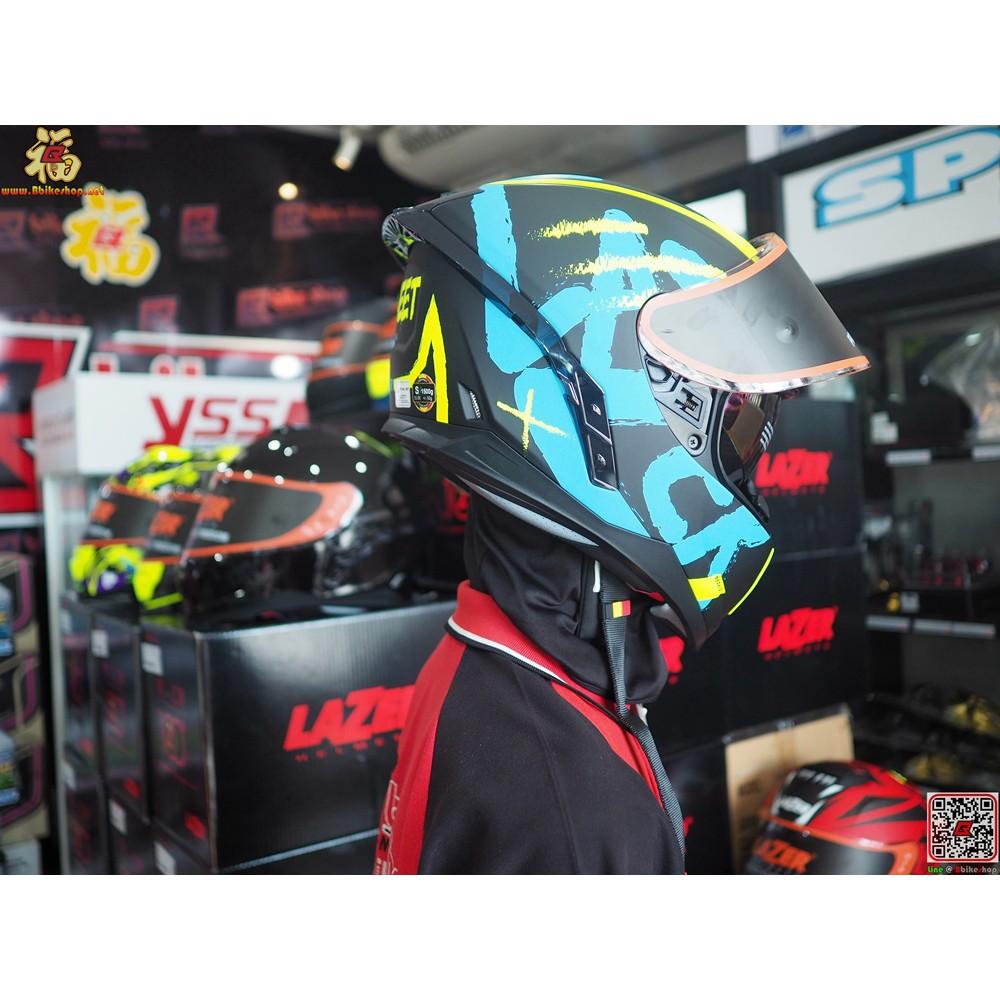 31.หมวกกันน็อค เต็มใบ LAZER RAFALE-S - STREET Titan Grey-Yellow Fluo-Matt "แถมสปอยเลอร์" เทาเหลือง