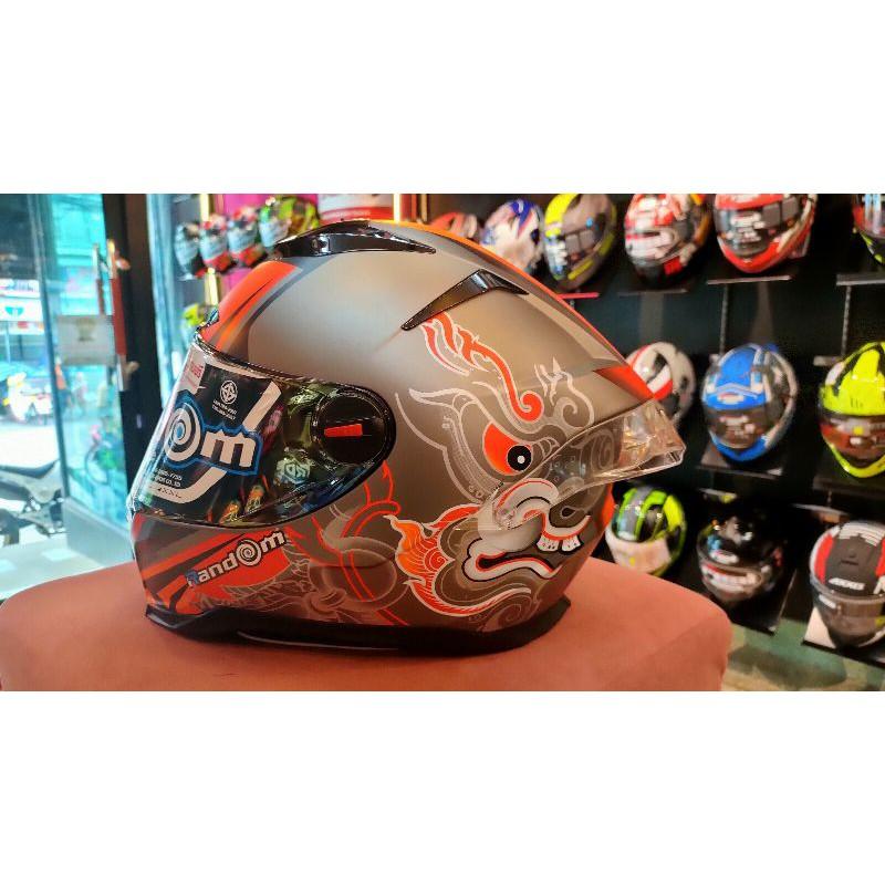 8.หมวกกันน็อค RD Random รุ่น CZR ลาย5 สีส้มลายยักษ์* แถมMASK+ชิวปรอทฟรีๆ