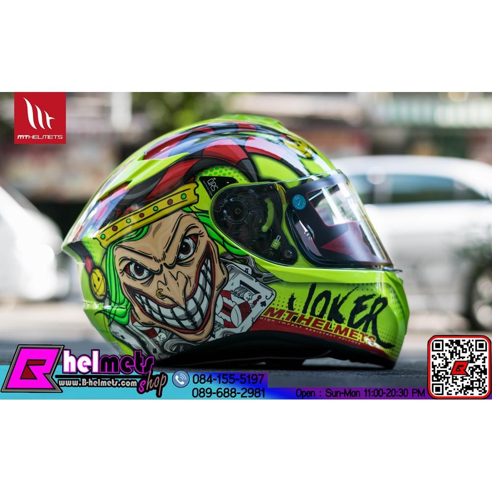 #หมวกกันน็อค MT TARGO JOKER - GLOSS FLUOR YELLOW RED เงา*