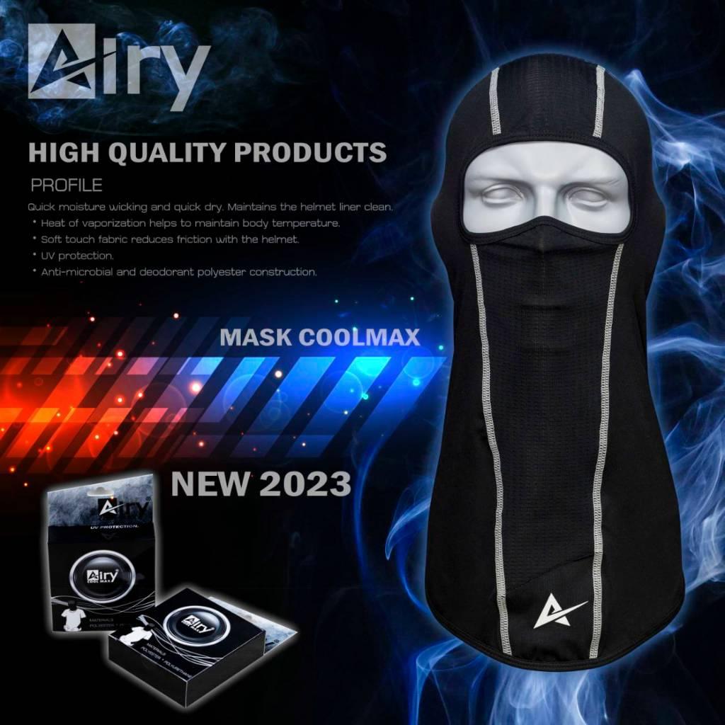 โม่งคลุมหัว coolmax แบรนด์ Airy ผ้าคลุมหัว โม่ง.. airy กัน UV ผ้าเย็นสบาย ใส่แล้วไม่อีดอัด เนื้อผ้าเด้งเหมือนนางแบบในรูป