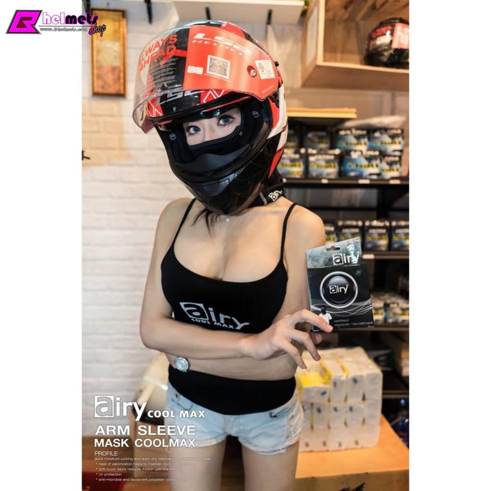 โม่งคลุมหัว coolmax แบรนด์ Airy ผ้าคลุมหัว โม่ง.. airy กัน UV ผ้าเย็นสบาย ใส่แล้วไม่อีดอัด เนื้อผ้าเด้งเหมือนนางแบบในรูป