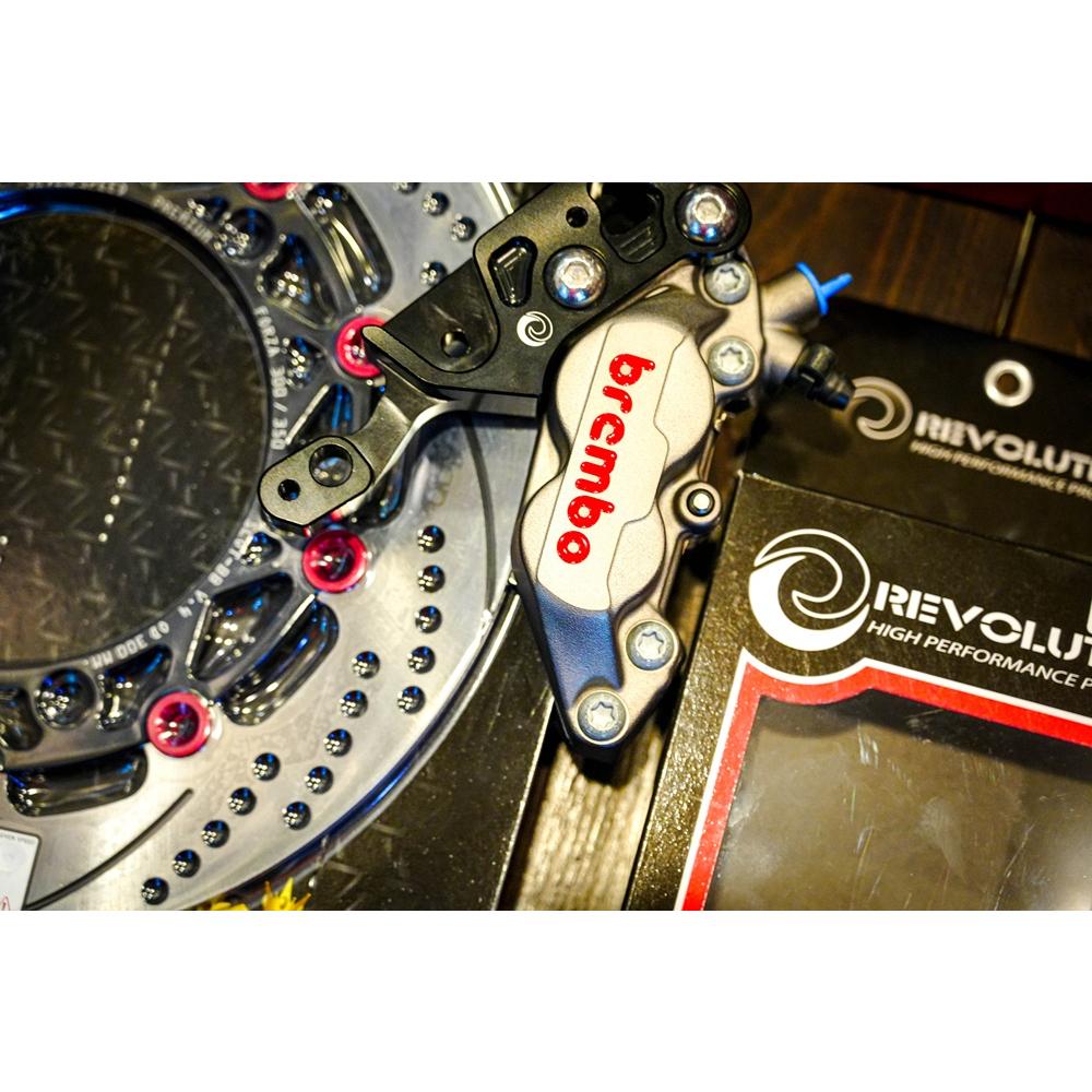 ชุด จานดิสเบรค หน้า ขนาด 300mm ปั้มBrembo 4POT หูชิต พร้อมขาจับปั้ม evolution ชุด sever speed for FORZA300-350