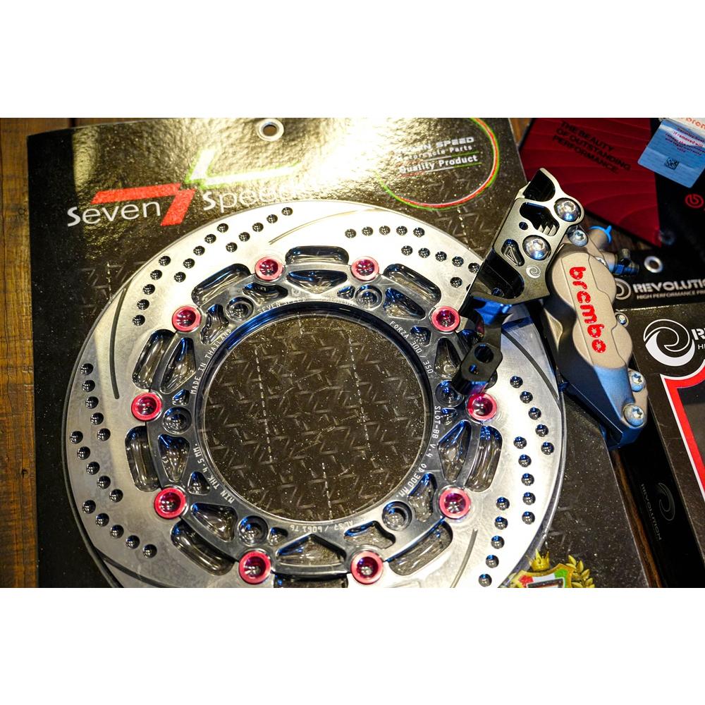 ชุด จานดิสเบรค หน้า ขนาด 300mm ปั้มBrembo 4POT หูชิต พร้อมขาจับปั้ม evolution ชุด sever speed for FORZA300-350
