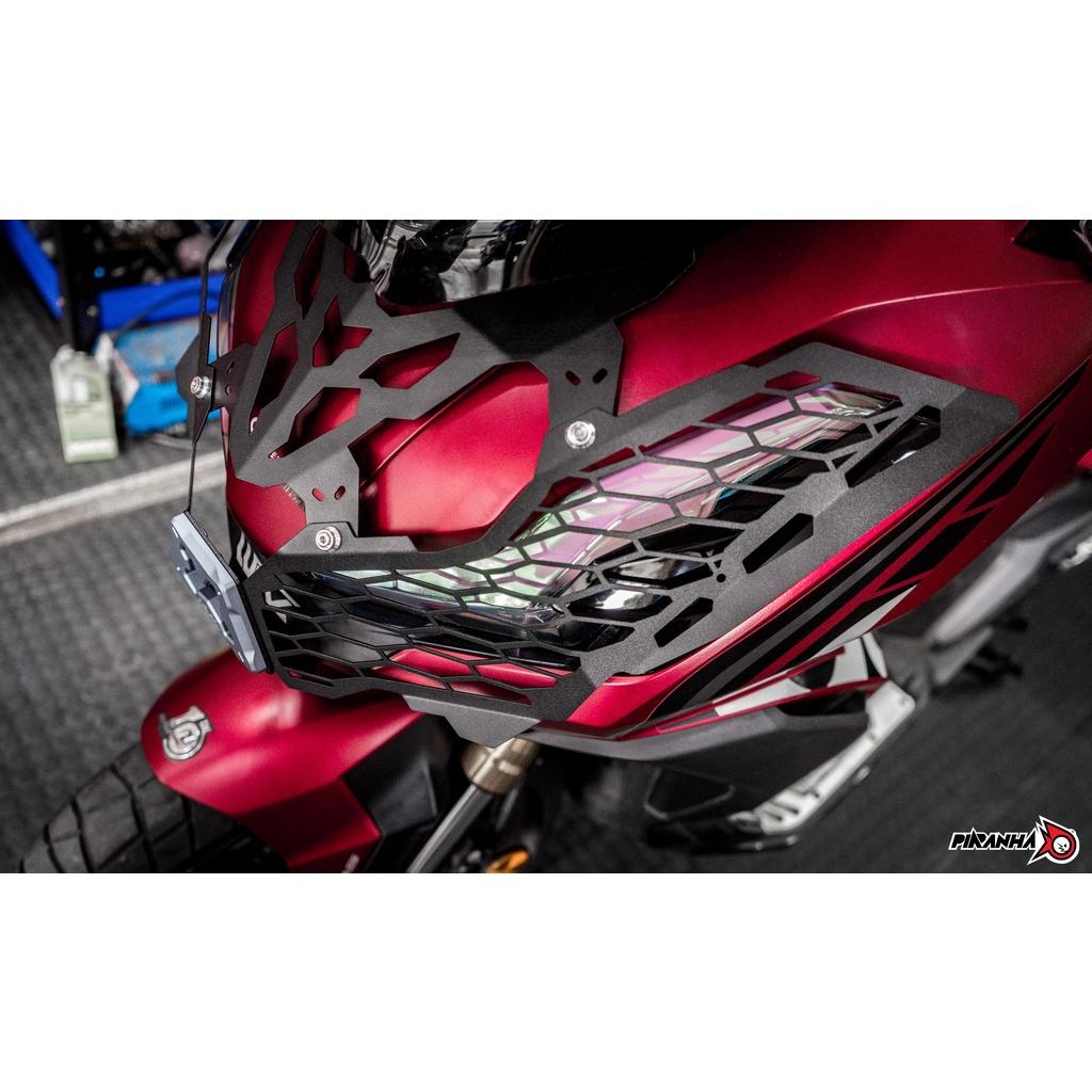 การ์ดตะแกรงไฟหน้าเหล็ก + อลูมิเนียม CNC ตรงรุ่น ADV-350 แบรนด์ PIRANHA การ์ดไฟหน้า ตะแกรงไฟหน้า