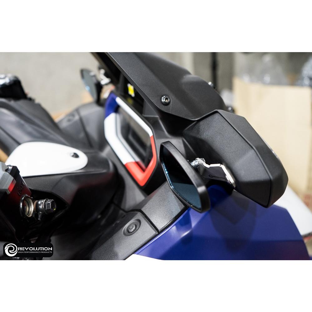 กระจกหลบจ่า X-MAX300 2023 ตัวใหม่ ใส่ได้ตรงรุ่น แบรนด์ Revolution ใส่แล้วไม่ติดชุดสี กระจก CRG พร้อมขายึด