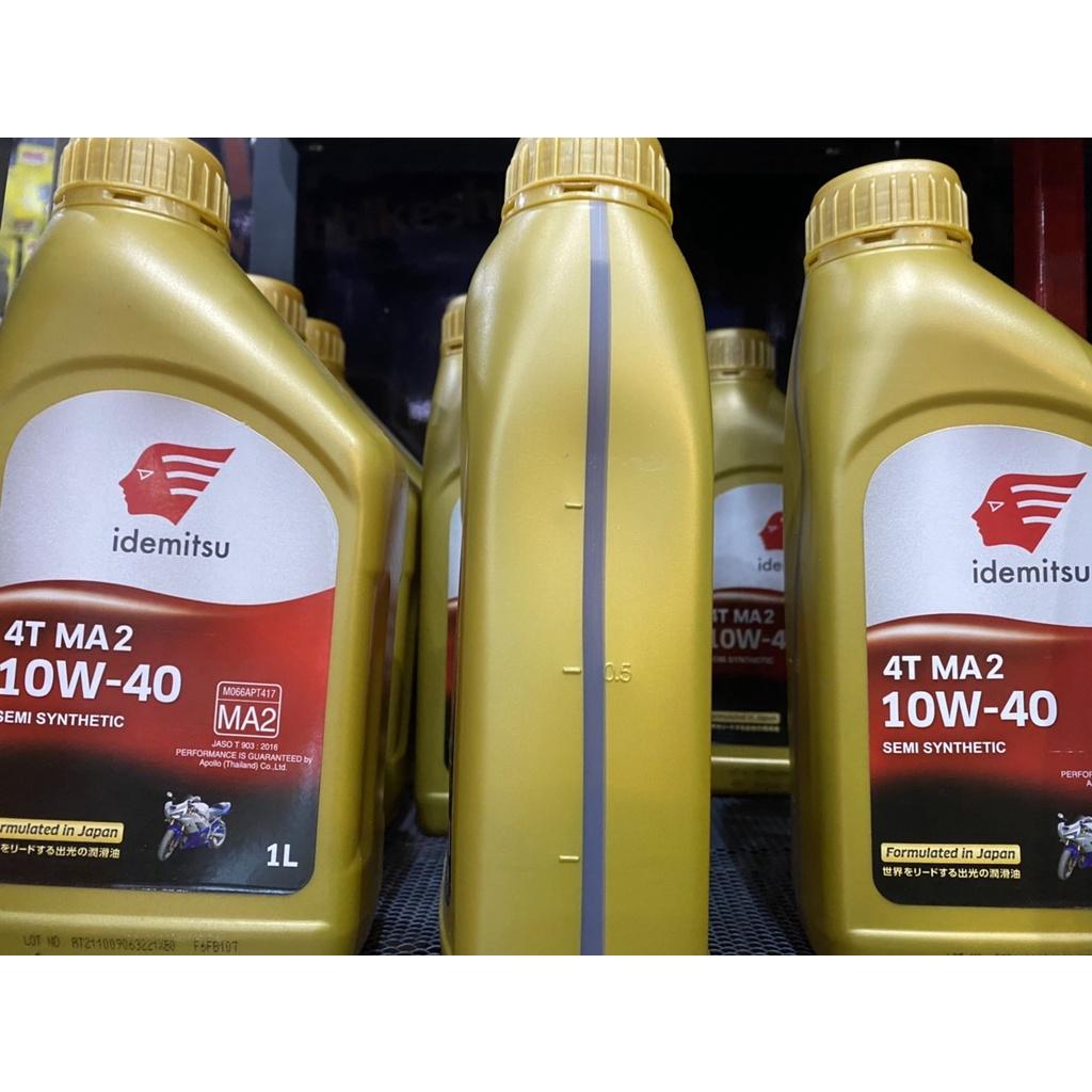น้ำมันเครื่อง IDEMITSU 4T MA2 SAE  1ลิตร 10W-40 SEMI SYNTHETIC 1ลิตร