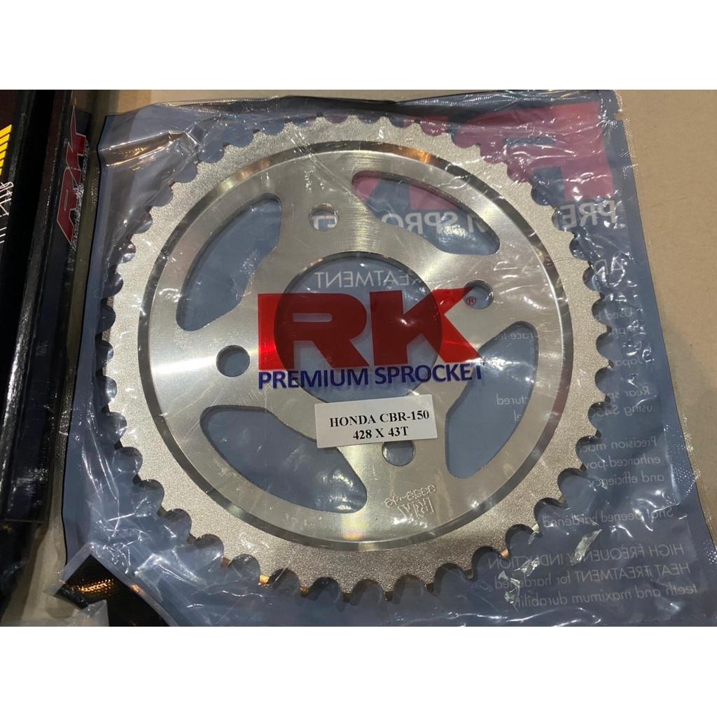 ชุดSetโซ่ สเตอร์หน้า-หลัง งานRK  CBR150R  Y11-17  โซ่ 428KLO สเตอร์หน้า15ฟัน สเตอร์หลัง43-47ฟัน ชุดSET RK