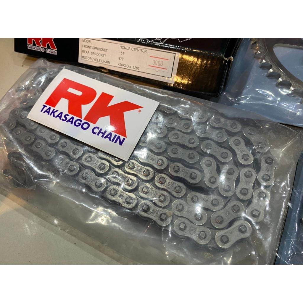 ชุดSetโซ่ สเตอร์หน้า-หลัง งานRK  CBR150R  Y11-17  โซ่ 428KLO สเตอร์หน้า15ฟัน สเตอร์หลัง43-47ฟัน ชุดSET RK