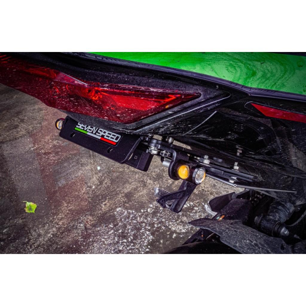 482. ท้ายสั้นพับได้ ตรงรุ่น ZX25R มีไฟส่องป้ายทะเบียน งานตรงรุ่นไม่ต้องแปลง ท้ายพับได้ ท้ายพับเเม่เหล็ก แบรนด์Sevenspeed