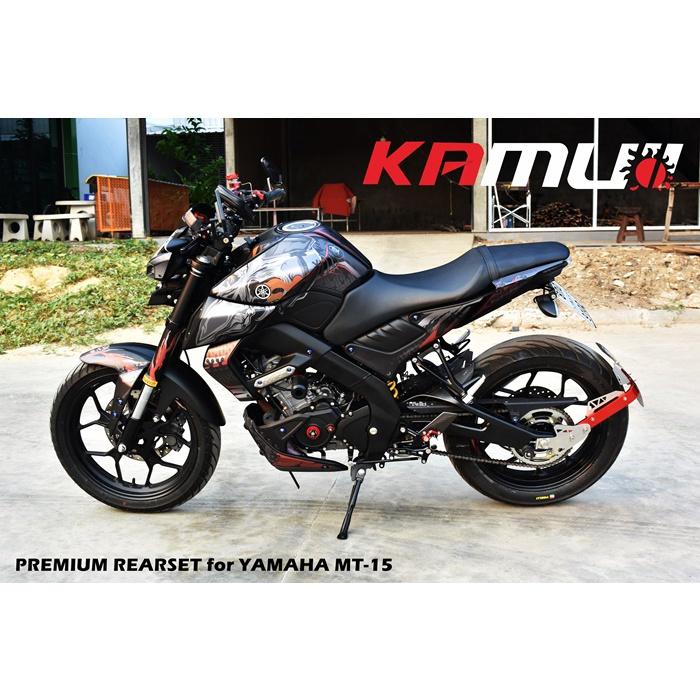 ชุดเกียร์โยง KAMUI คาร์บอนแท้ ตรงรุ่น MT-15 / R15NEW / XSR155ปรับระดับพักเท้า หัวเกียร์พับได้ พักเท้าพับได้เกียร์โยง