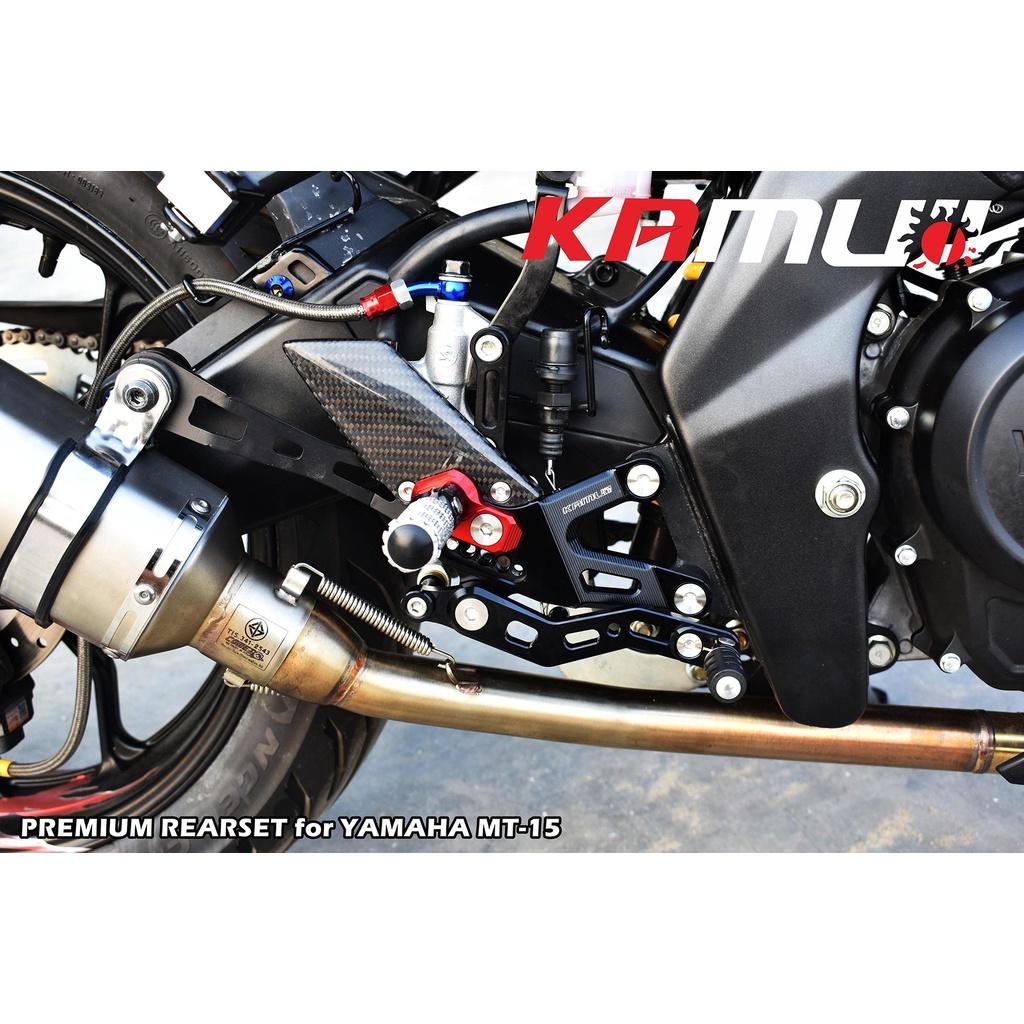 ชุดเกียร์โยง KAMUI คาร์บอนแท้ ตรงรุ่น MT-15 / R15NEW / XSR155ปรับระดับพักเท้า หัวเกียร์พับได้ พักเท้าพับได้เกียร์โยง