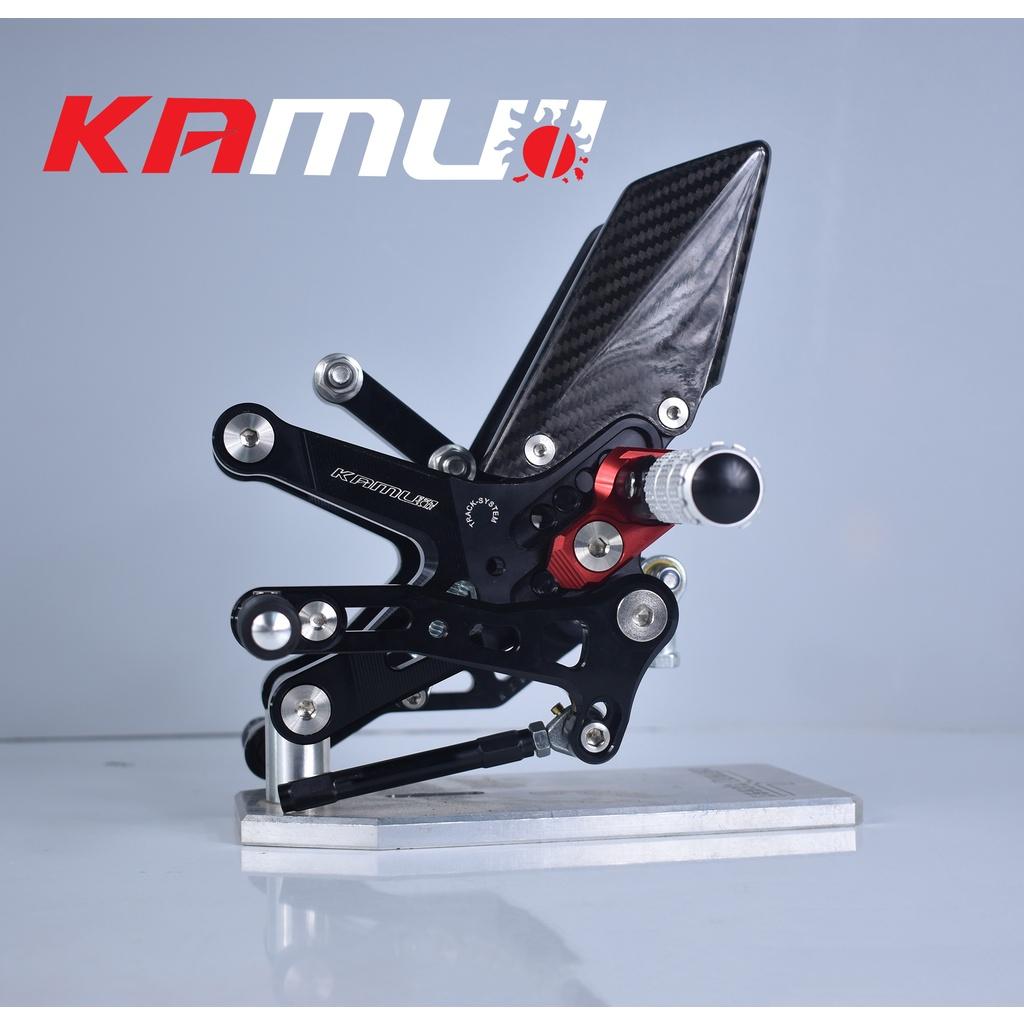 ชุดเกียร์โยง KAMUI คาร์บอนแท้ ตรงรุ่น ZX6R ปรับระดับพักเท้า หัวเกียร์พับได้ พักเท้าพับได้ เกียร์โยง
