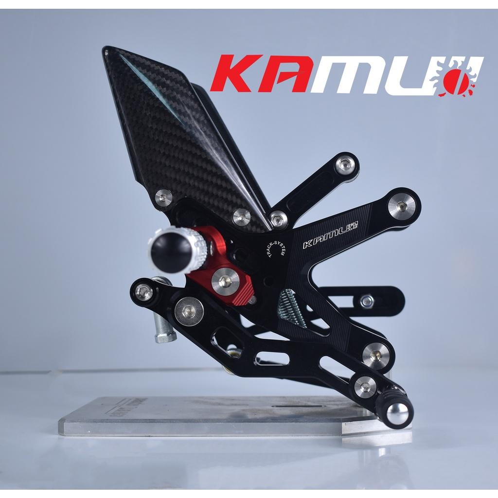ชุดเกียร์โยง KAMUI คาร์บอนแท้ ตรงรุ่น ZX6R ปรับระดับพักเท้า หัวเกียร์พับได้ พักเท้าพับได้ เกียร์โยง
