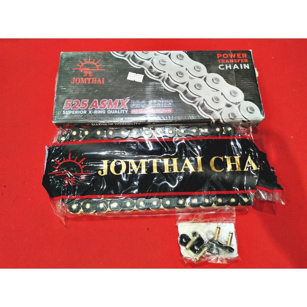 โซ่525 Jomthai X-ring  สีทอง สีทองนอก สีดำหมุดทอง  120DL ASMX Jomthai  แบรนด์แท้  ***
