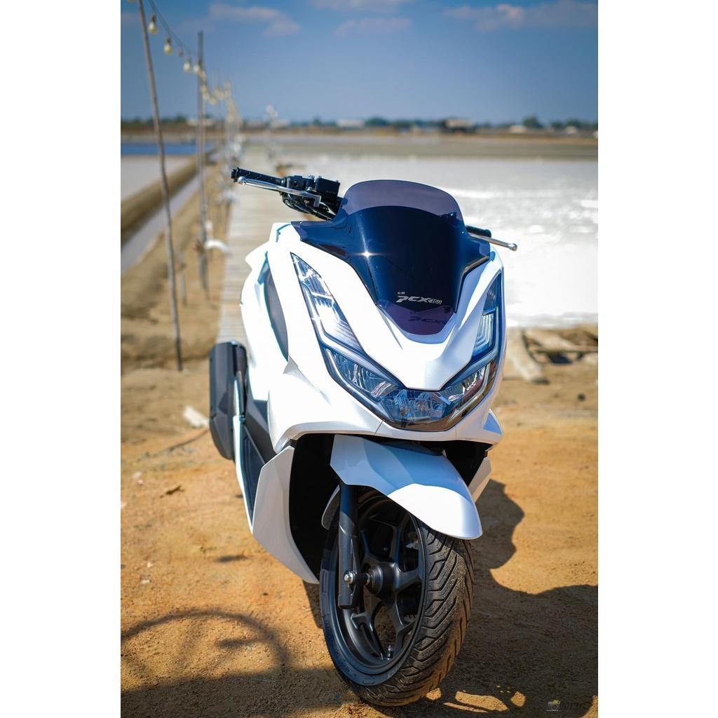 NEW ชิวหน้า แต่ง PCX 160 HONDA ทรงแต่ง อคิลิค สีดำ ใส ชมพู ฟ้าเข้ม ฟ้าอ่อน แข็งแรง หนา ชิวหน้ารถมอเตอรไซค์ PCX160