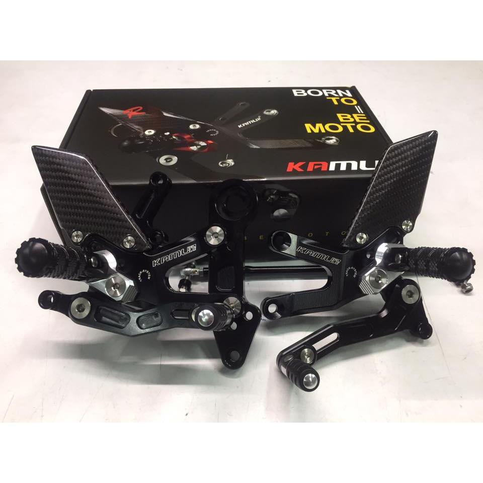 ชุดเกียร์โยง KAMUI คาร์บอนแท้ ตรงรุ่น CB150R ปรับระดับพักเท้า หัวเกียร์พับได้ พักเท้าพับได้ เกียร์โยง