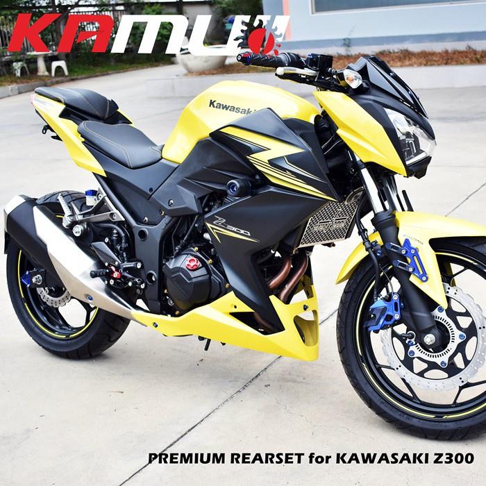 ชุดเกียร์โยง KAMUI คาร์บอนแท้ ตรงรุ่น Z300 ปรับระดับพักเท้า หัวเกียร์พับได้ พักเท้าพับได้ เกียร์โยง