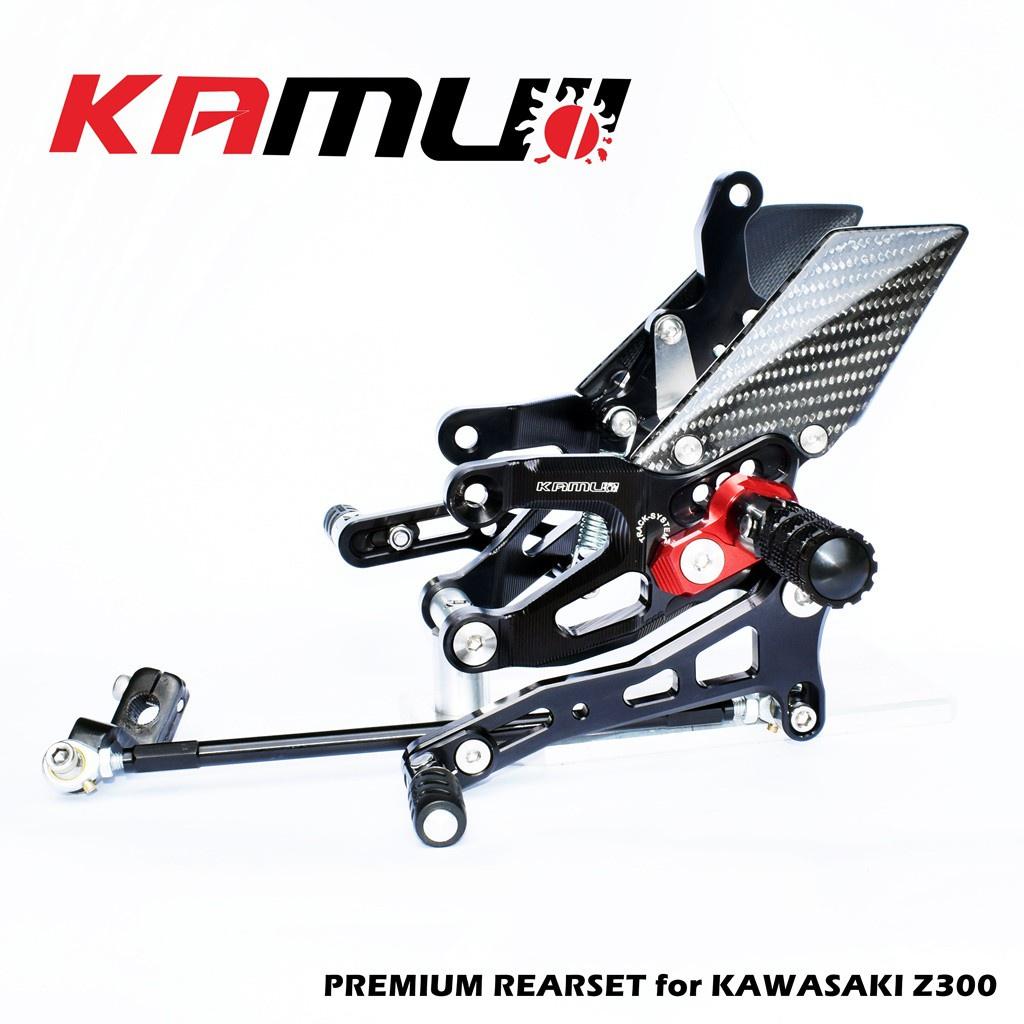 ชุดเกียร์โยง KAMUI คาร์บอนแท้ ตรงรุ่น Z300 ปรับระดับพักเท้า หัวเกียร์พับได้ พักเท้าพับได้ เกียร์โยง