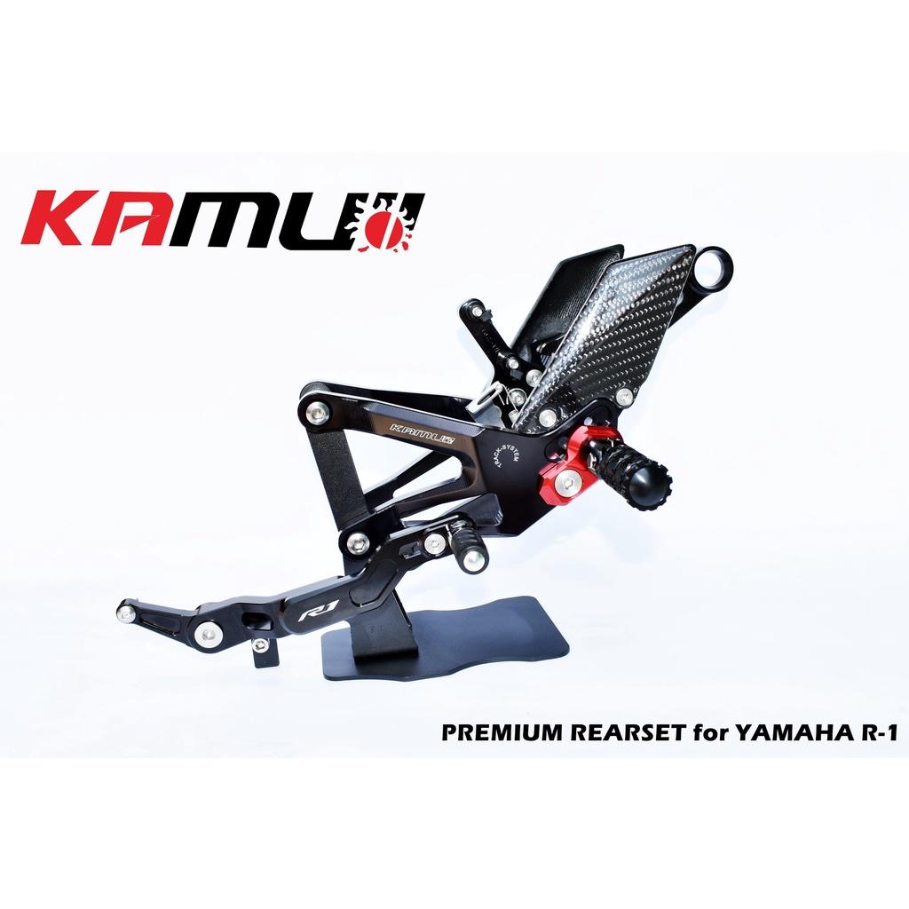ชุดเกียร์โยง KAMUI คาร์บอนแท้ ตรงรุ่น R-1 R1 (Racing Style)ปรับระดับพักเท้า หัวเกียร์พับได้ พักเท้าพับได้ เกียร์โยง