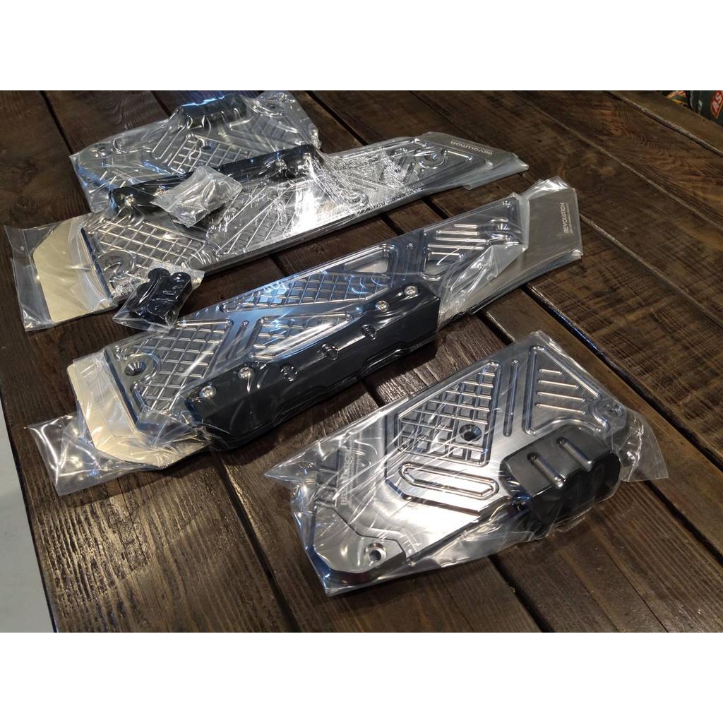 แผ่นรองพื้น สแตนเลส+มีเนียม CNC V.2 Forza300-350  งาน REVOLUTION