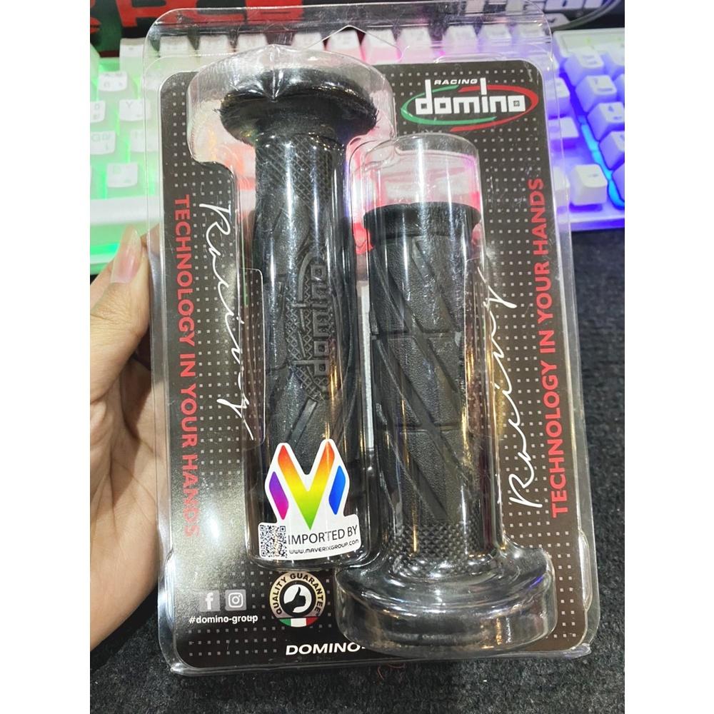 ปลอกแฮนด์ DOMINO แท้100% รุ่น 5519. สีดำล้วน มีลาย ใส่ได้ทุกรุ่น ใส่ตุ้มเดิมหรือแต่งได้ ทรงสวย ไม่แข็ง