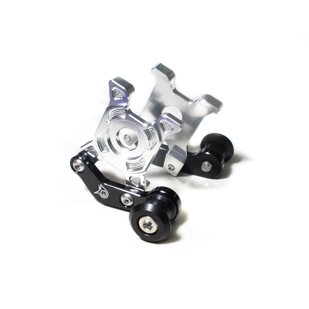 แผ่นรองสวิงอาร์ม+เป๊กยกรถ CNC (สแตนขาง่าม) MSX-125 เก่า / MSX-125 SF/GROM PIRANHA (0129)