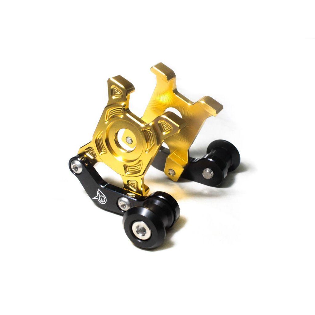 แผ่นรองสวิงอาร์ม+เป๊กยกรถ CNC (สแตนขาง่าม) MSX-125 เก่า / MSX-125 SF/GROM PIRANHA (0129)